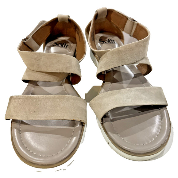 Sofft Sandals Suede Leather Cross Over Strap Size 10 M - Picture 1 of 5